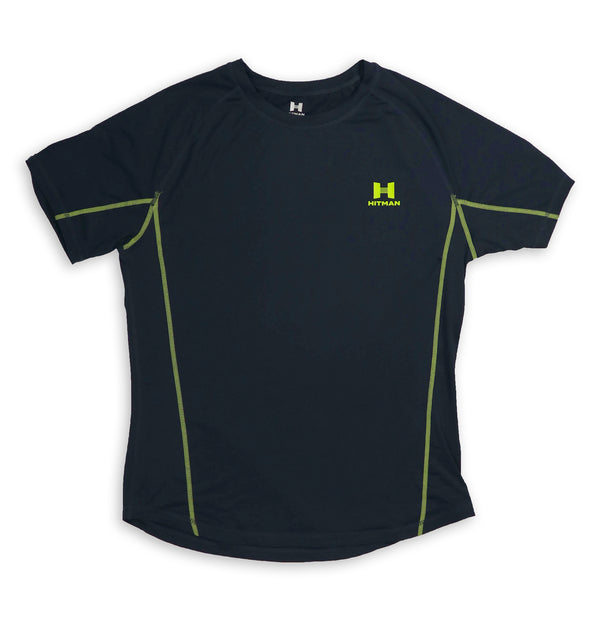 Navy Fluorescent Yellow Gym T-Shirt-  BACK PRINT
