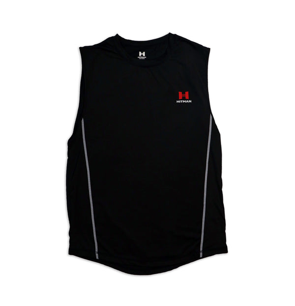 Black Red and White Gym Vest-  BACK PRINT