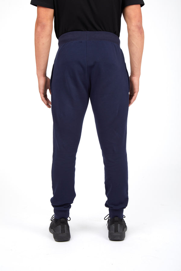 NAVY- JOGGERS RED AND WHITE LOGO