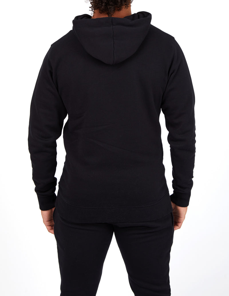 BLACK PULLOVER HOODIE LARGE TEXT