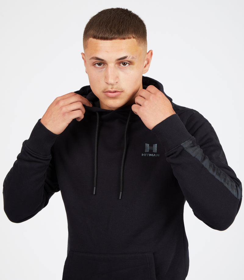Black and Charcoal Tape Tracksuit