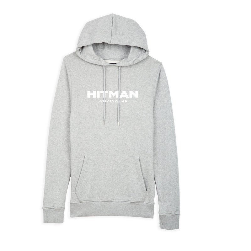 GREY PULLOVER LARGE TEXT HOODIE